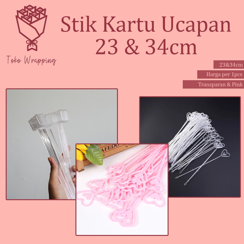 Jual PLASTIC STICK CARD / PLASTIK KLIP KARTU UCAPAN / RANGKAIAN