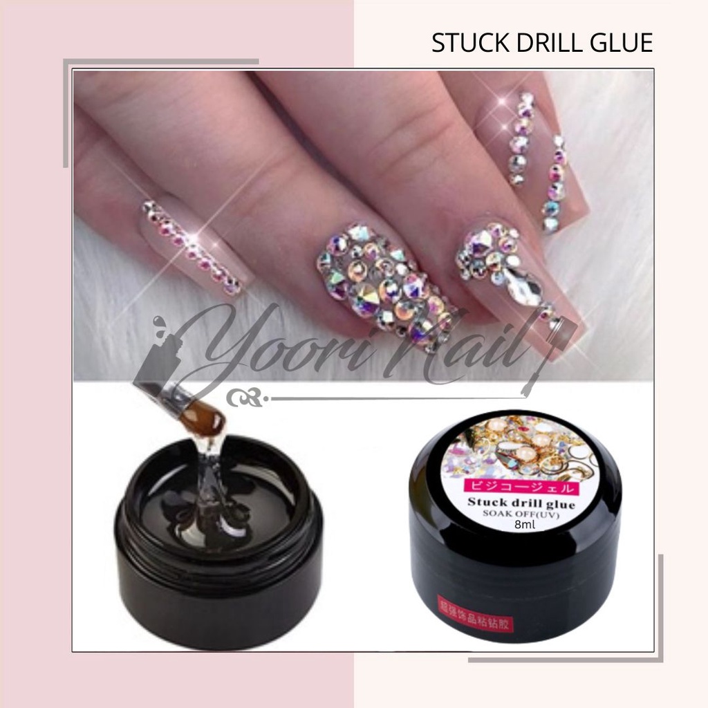 Jual Stuck drill glue nail art lem accessories kuku rhinestones glue  rhinestone nail charm glue uv