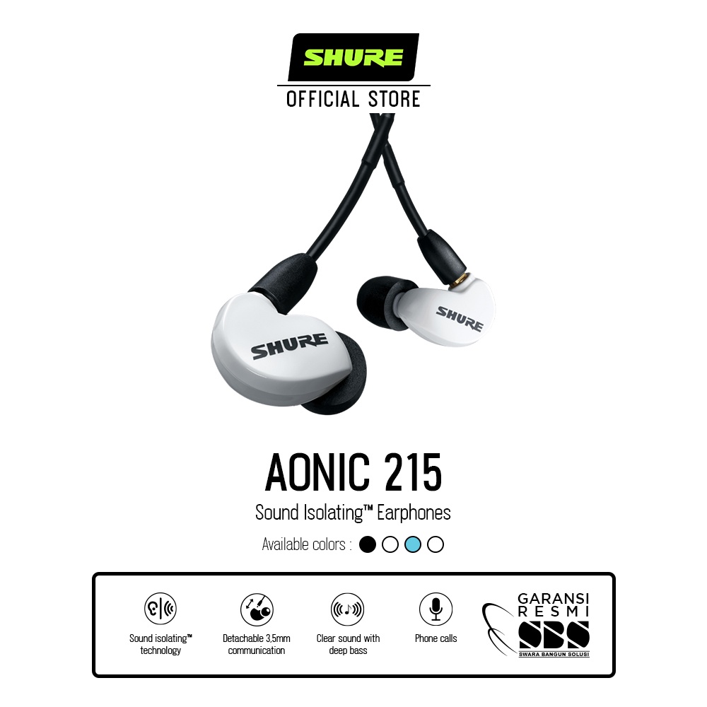 Jual Shure Earphone SE215DYWH UNI A WHITE Shopee Indonesia