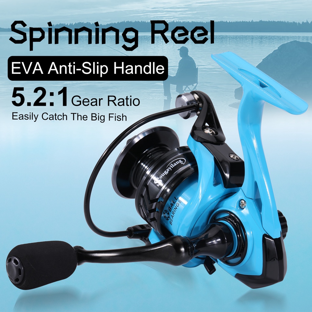 Jual Reel Pancing Spining Reel Gear Ratio 5.2:1 Drag 8KG Fishing