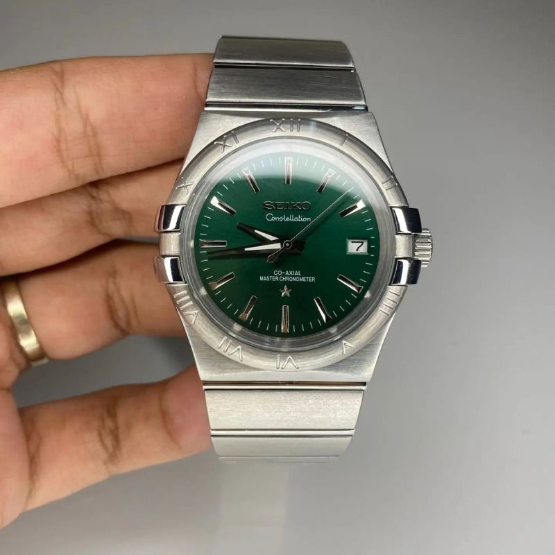 Jual Seiko Mod Omega Constellation Green Jade Shopee Indonesia