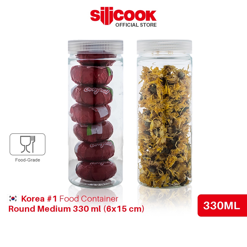 Silicook ] Fridge Food storage containers - Flat Medium set, 5pcs