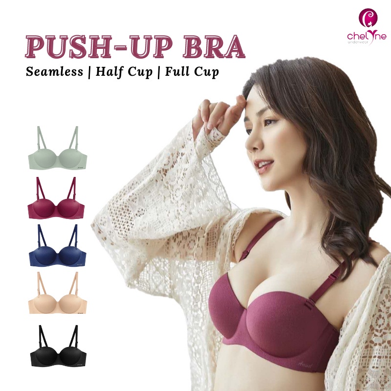 Chelyne BH Seamless 2188 / 2388 Premium Full / Half Cup Bra - Push-Up Bra  Tebal Tanpa Kawat Penyangga 32/40