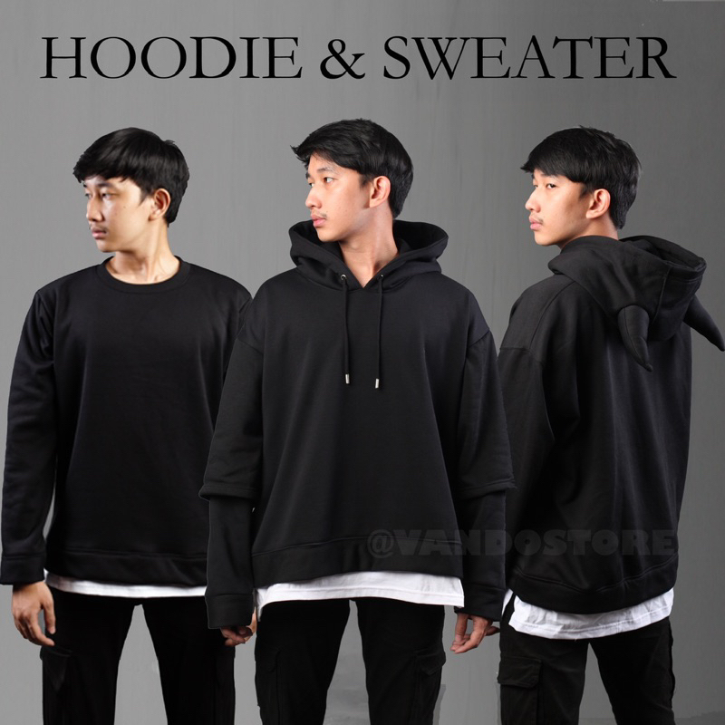 Hoodie double outlet layer