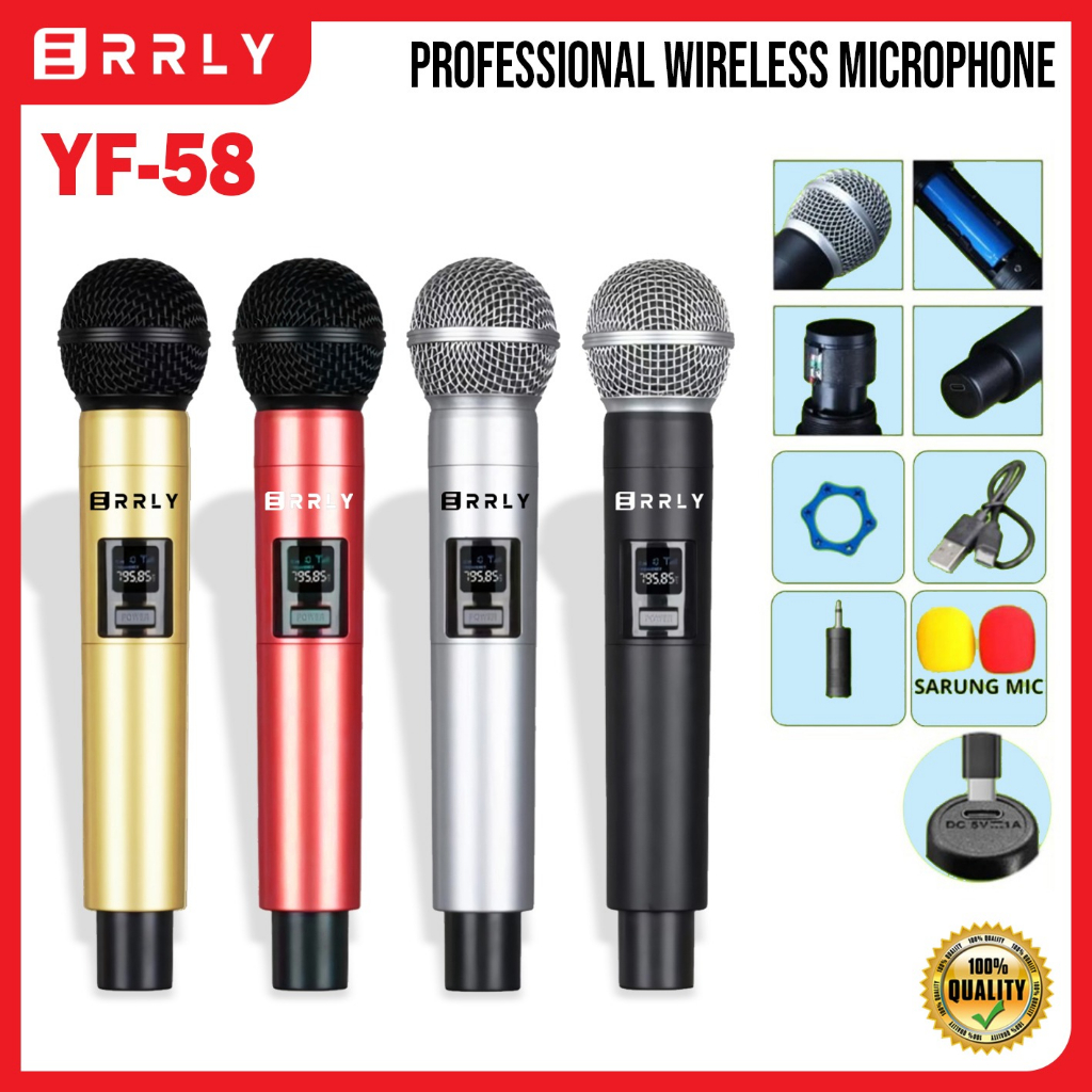 Jual Mic Microphone Karaoke Profesional Wireless MIC YF 58 UHF