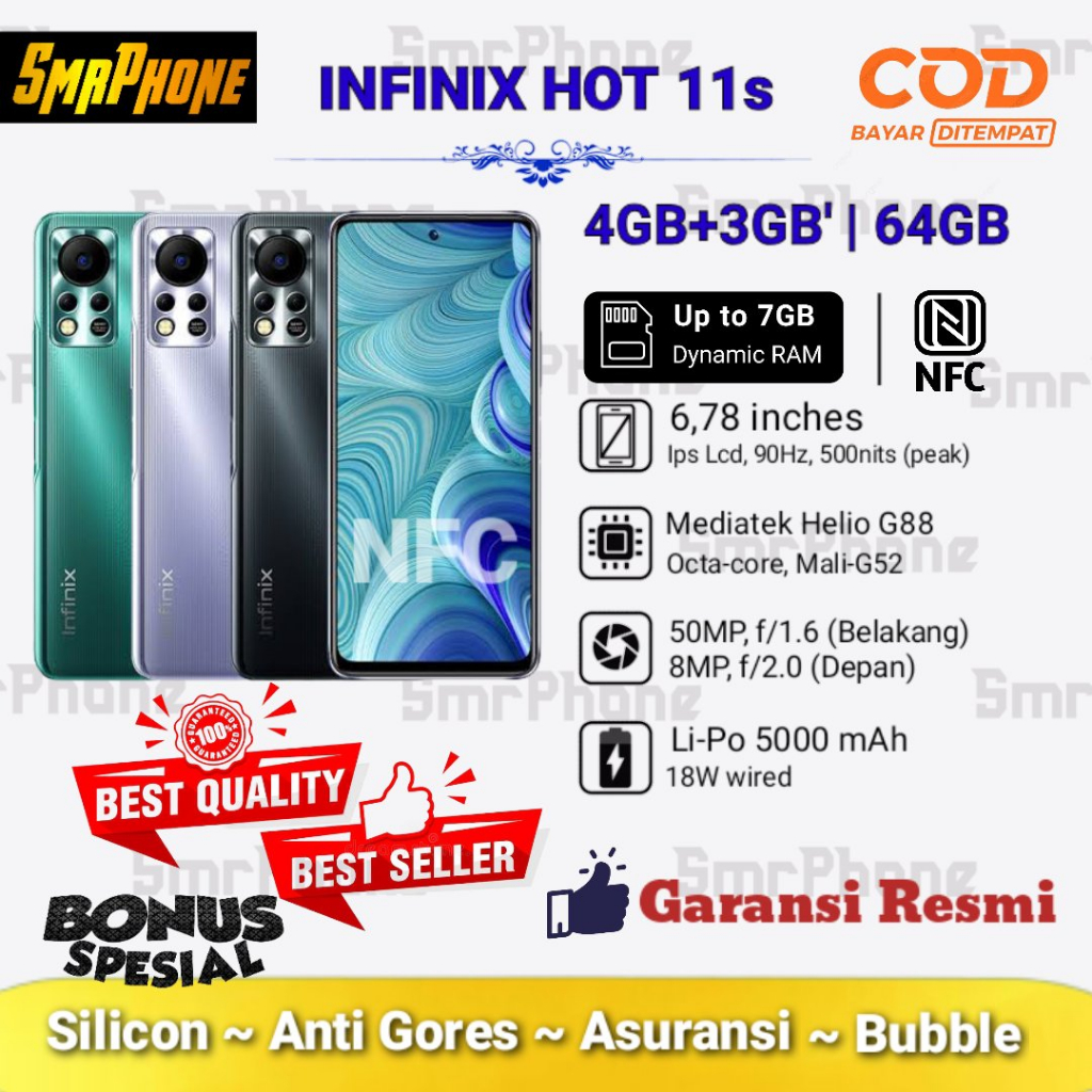 infinix hot 11s nfc shopee