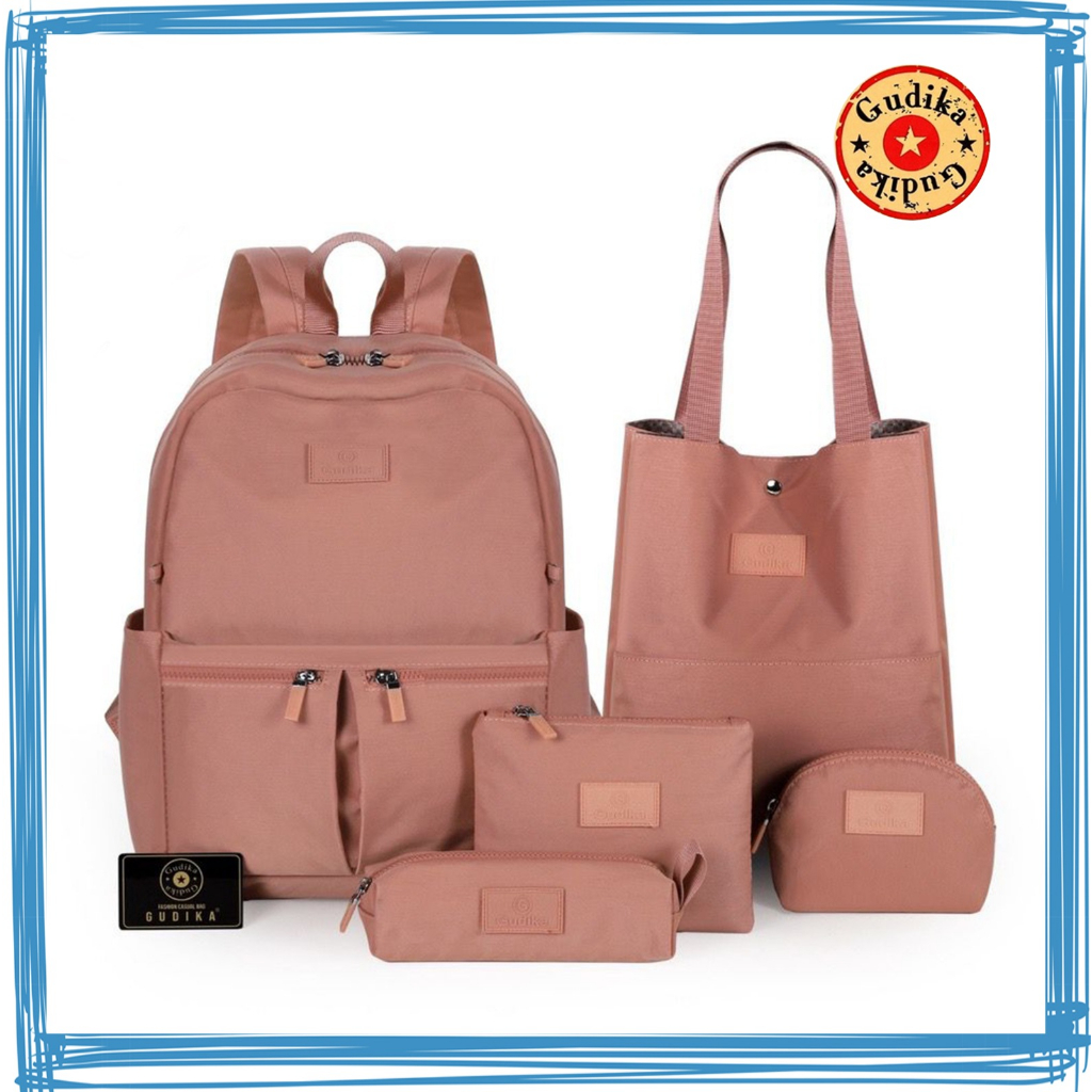 GUDIKA 5207 Tas Ransel Usb Charger Backpack Laptop Cewek & Pria Bahan  Waterproof Model Korea terbaru