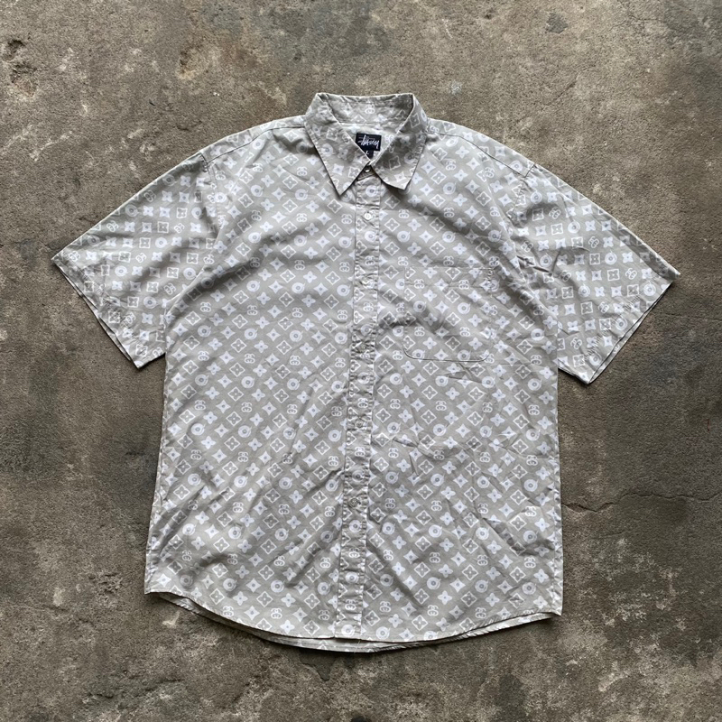 オールドステューシー　シャツ　OLD STUSSY LV MONOGRAM M Old stussy オールドステューシー シャツ 半袖 モノグラム ヴィトン