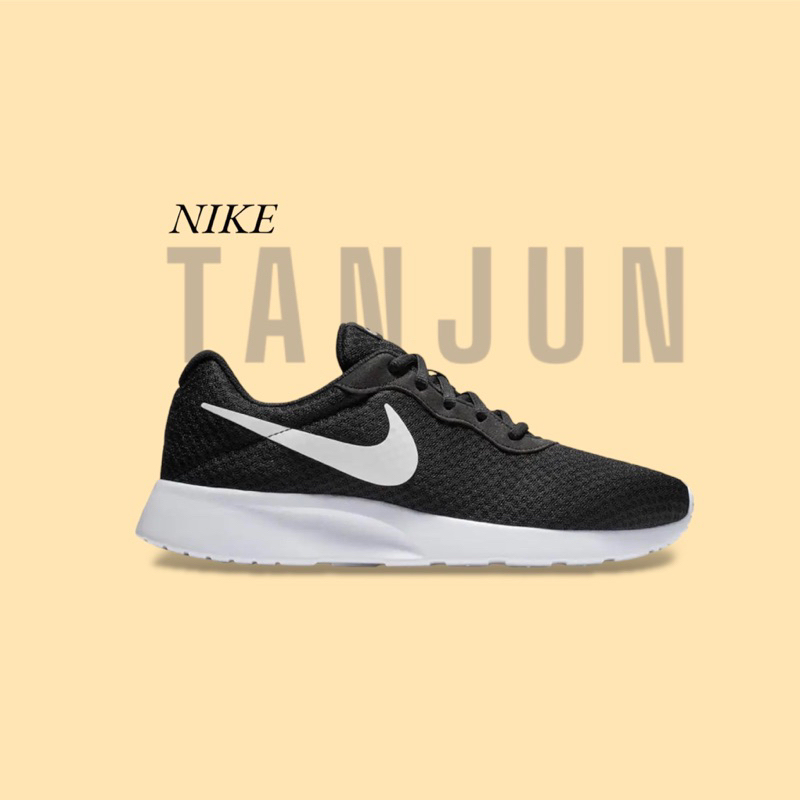 Nike tanjun on sale black white harga