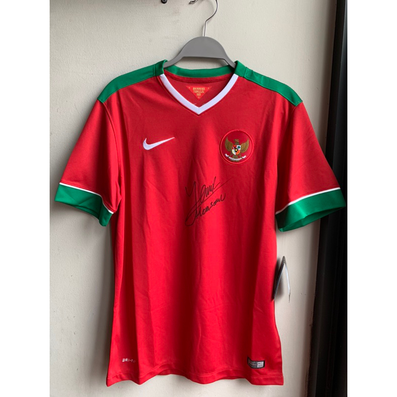 Jual NIKE Jersey Timnas Indonesia bertanda tangan pemain Timnas