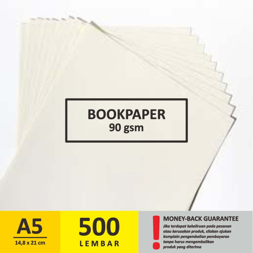 Jual BOOKPAPER 90 gsm A5 PER RIM BOOK PAPER A5 90gsm