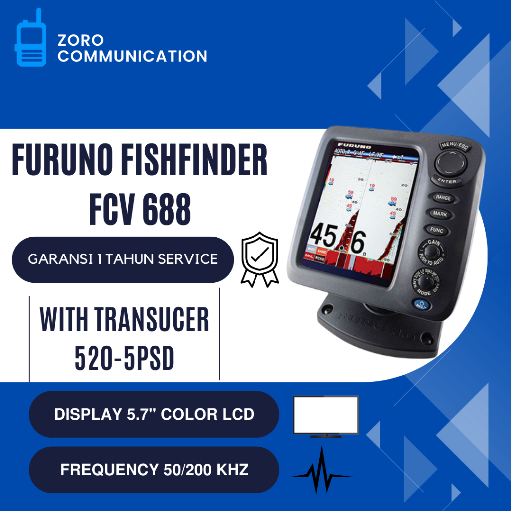 Jual Furuno Fishfinder FCV 688 Original Garansi + Transducer 520-5PSD Furuno  FCV-688 FCV688
