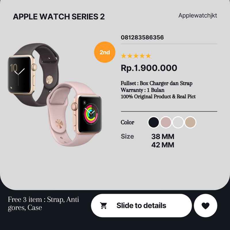 Spesifikasi iwatch store series 2