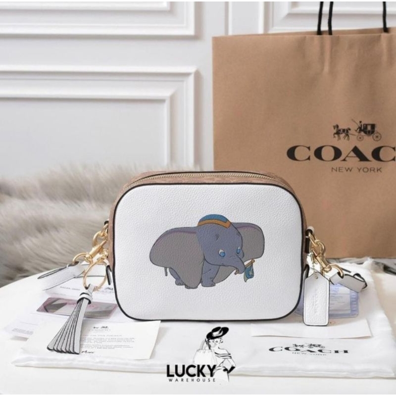 Jual Coach x Disney Dumbo Camera Bag In Chalk Calfskin ORIGINAL