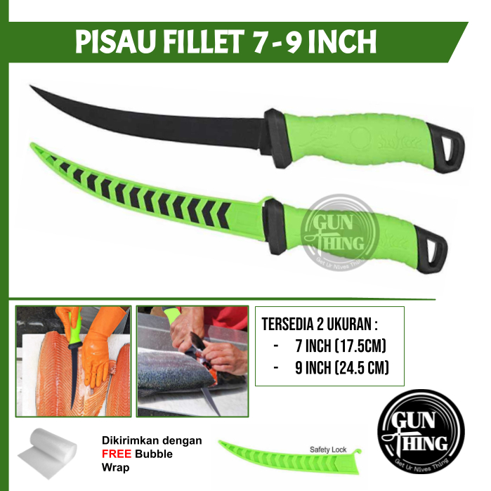 Jual Pisau Fillet Hijau 7 - 9 Inch - Boning / Fillet Knife