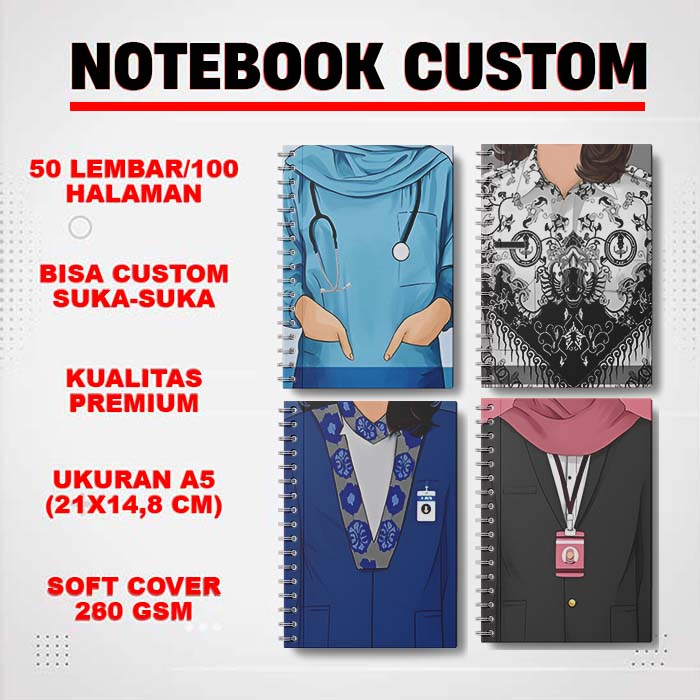 Jual AM01 FREE CUSTOM Notebook Hardcover Coquette Journal