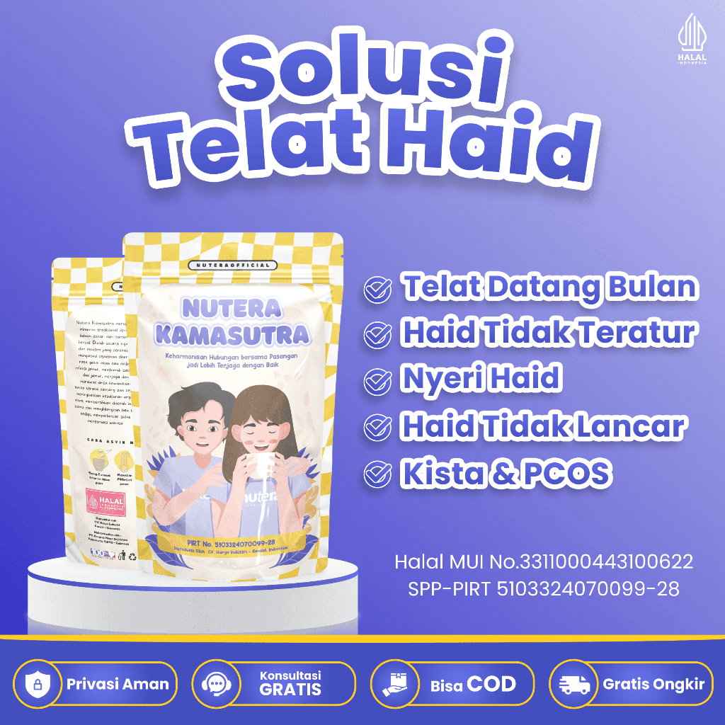 Jual Obat Telat Datang Bulan Pelancar Haid Dan Pereda Nyeri Haid Nutera  Kamasutra | Shopee Indonesia