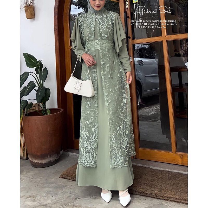 Model baju pesta outlet dress brokat