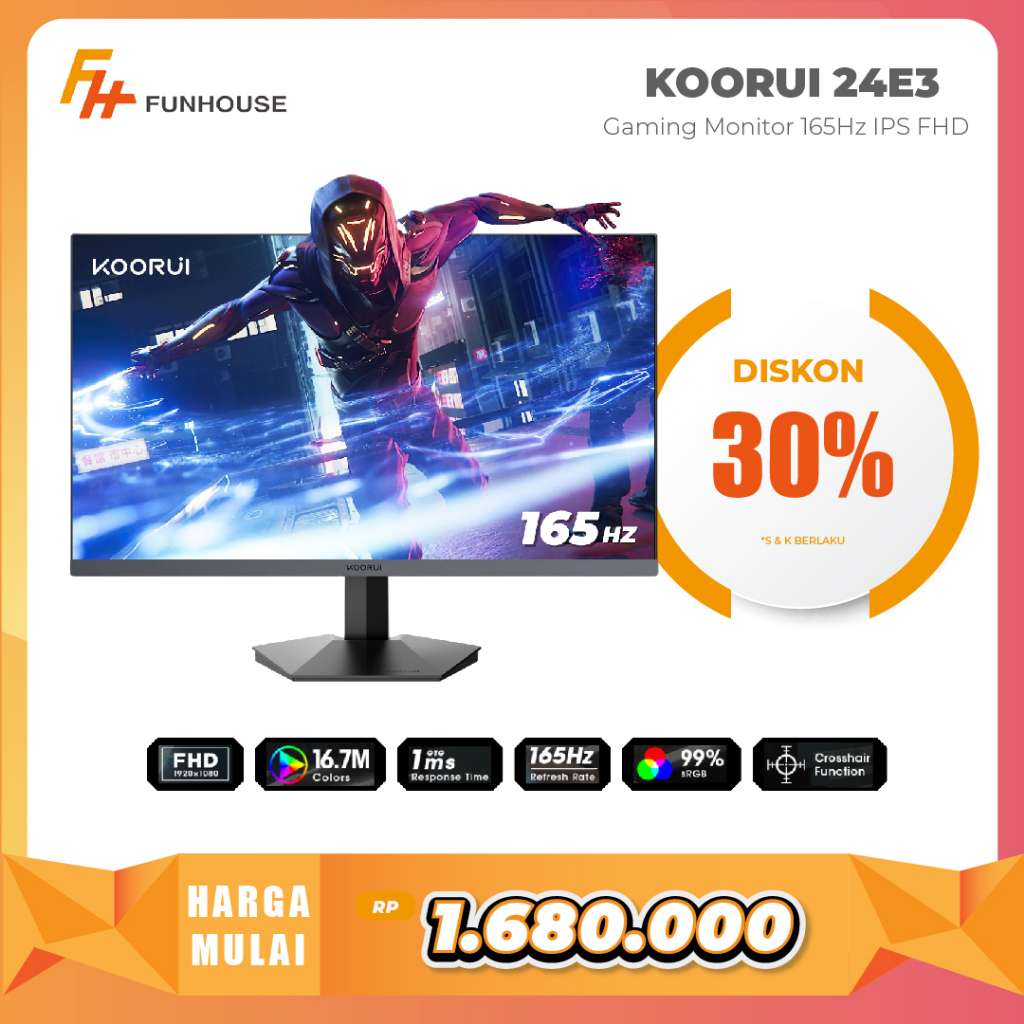 Promo New Koorui 24E3 24 Inch Fhd Gaming Monitor 165Hz 1Ms Ips Sale Diskon  5% di Seller Osatha Shop ID - Cengkareng Barat, Kota Jakarta Barat