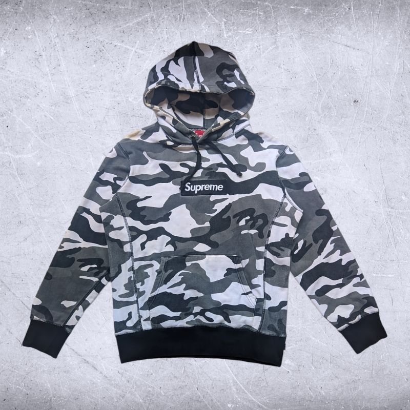 Supreme snow camo box sale logo hoodie