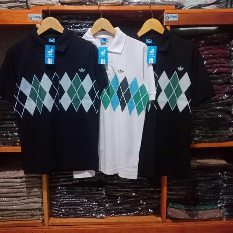 Adidas argyle outlet polo shirt