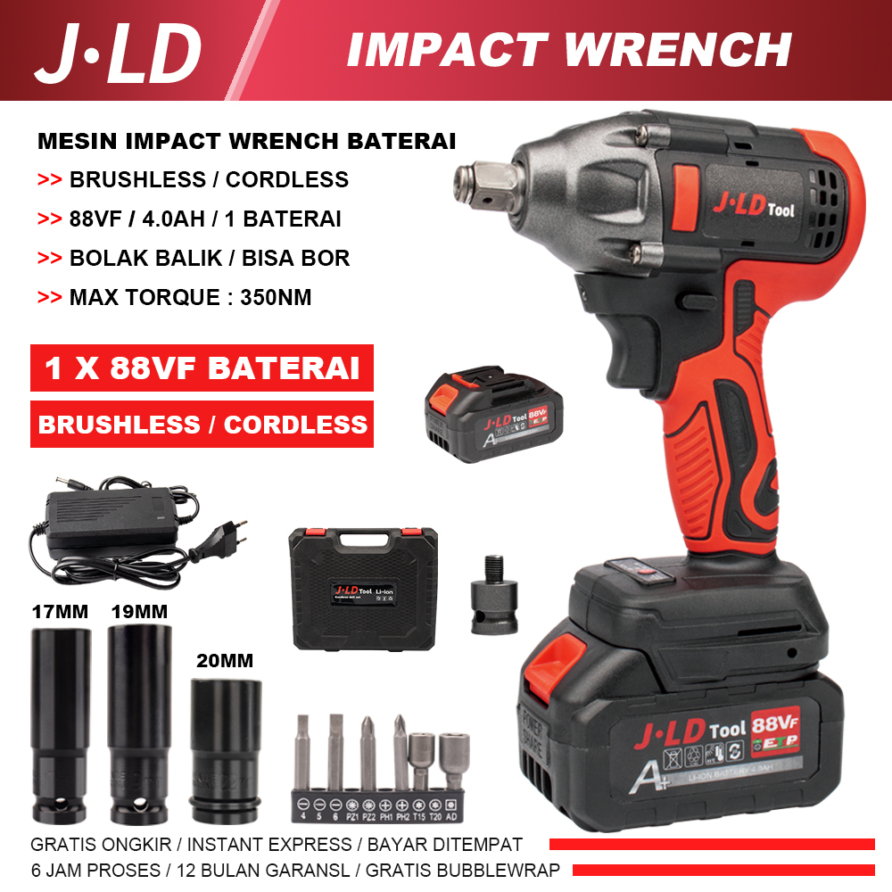 Jual JLD mesin bor impact baterai 88VF impact wrench brushless