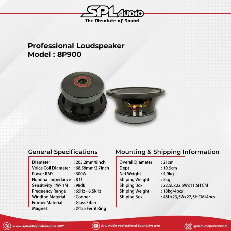 Speaker spl hot sale 8 inch