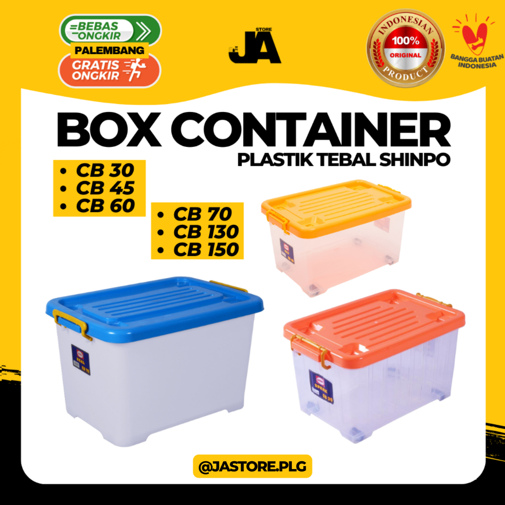 Jual Shinpo Box Container Plastik / Kotak Penyimpanan serbaguna cb 30 Liter  ,45 Liter, 60 Liter, dan 70 Liter