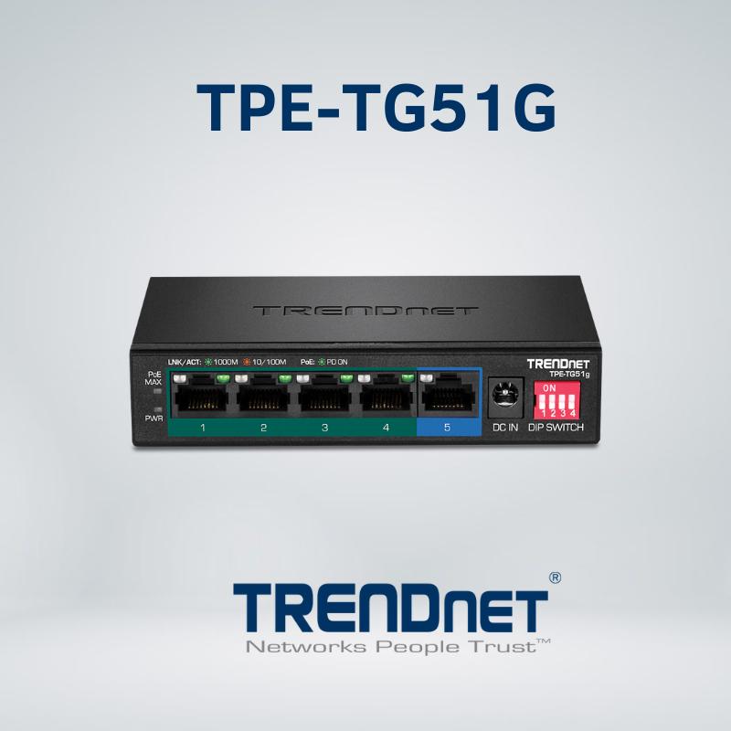 Jual TRENDnet TPE-TG51G 5-Port Gigabit PoE+ Switch | Shopee Indonesia