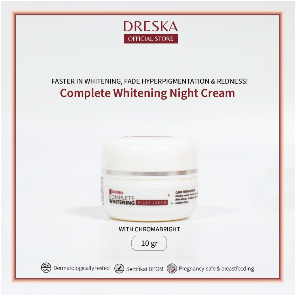 NEW COMPLETE WHITENING NIGHT CREAM DRESKA chromabright antiflek