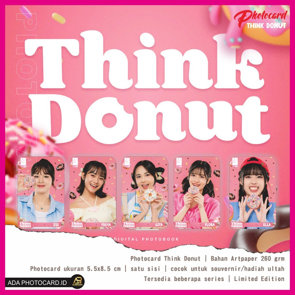 Jual Photocard JKT48 edisi Think Donut isi 50 Pcs satusisi dan duasisi  Fanmade/Unofficial (Bonus Stiker dan Inner Slevee) Limited Edition | Bisa  COD Langsung Kirim | Shopee Indonesia