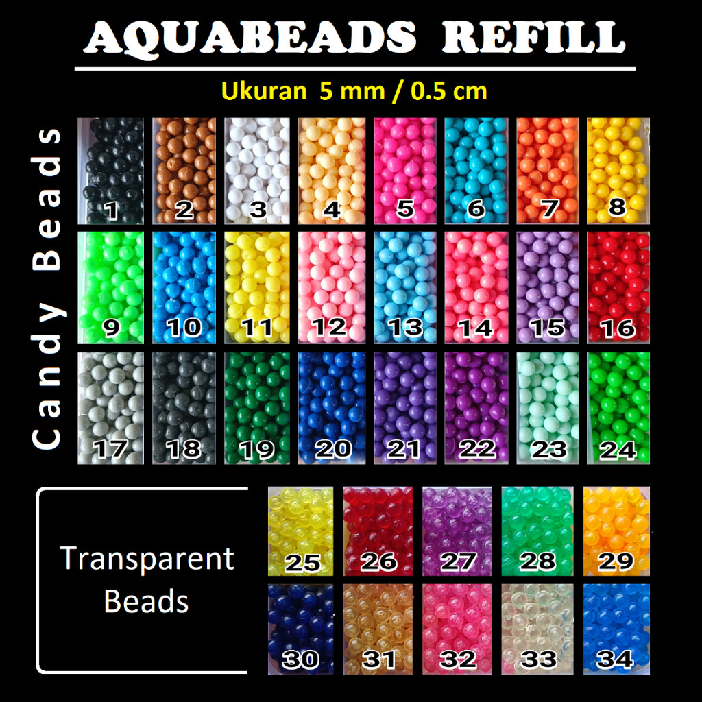 Jual Aquabeads / Aquabead / Aqua Beads / Bead Isi ulang / Refill Pack
