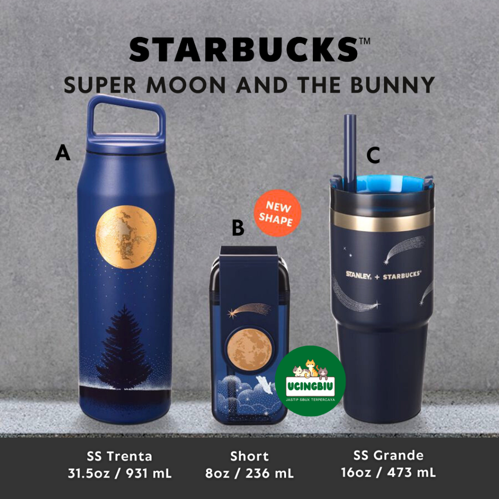 STARBUCKS X STANLEY VIETNAM Super Moon Bunny Cold Cup 16Oz (473ml) SIVER  METEOR