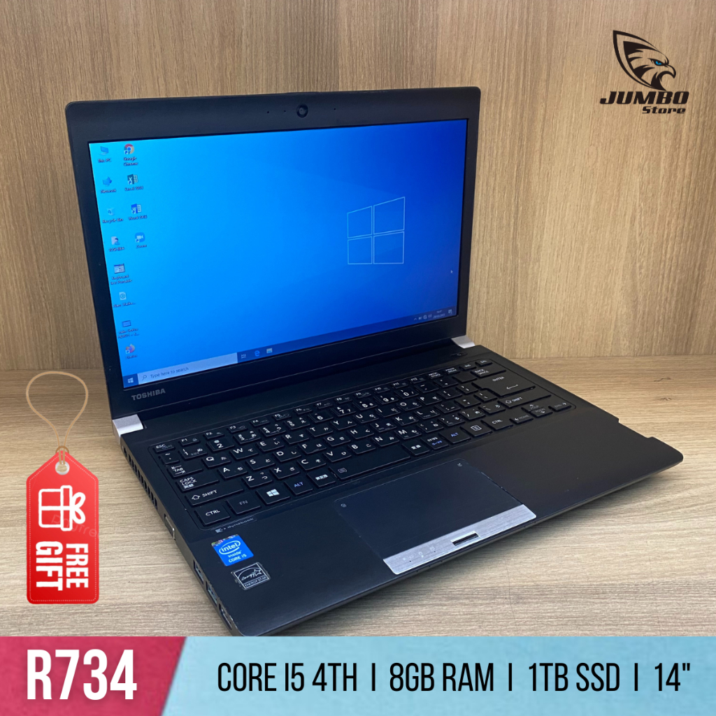 Laptop Toshiba Dynabook R734 Core i5 4th Gen 8GB RAM 512GB SSD Display 14  Camera