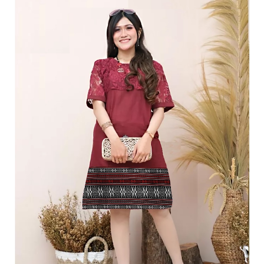 Jual Angelaco Dress Batik Batak Wanita Batik Etnik Wanita
