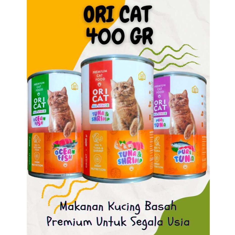 Jual Pakan Makanan Kucing ORI CAT KALENG 400gr Tuna Shrimp Ocean