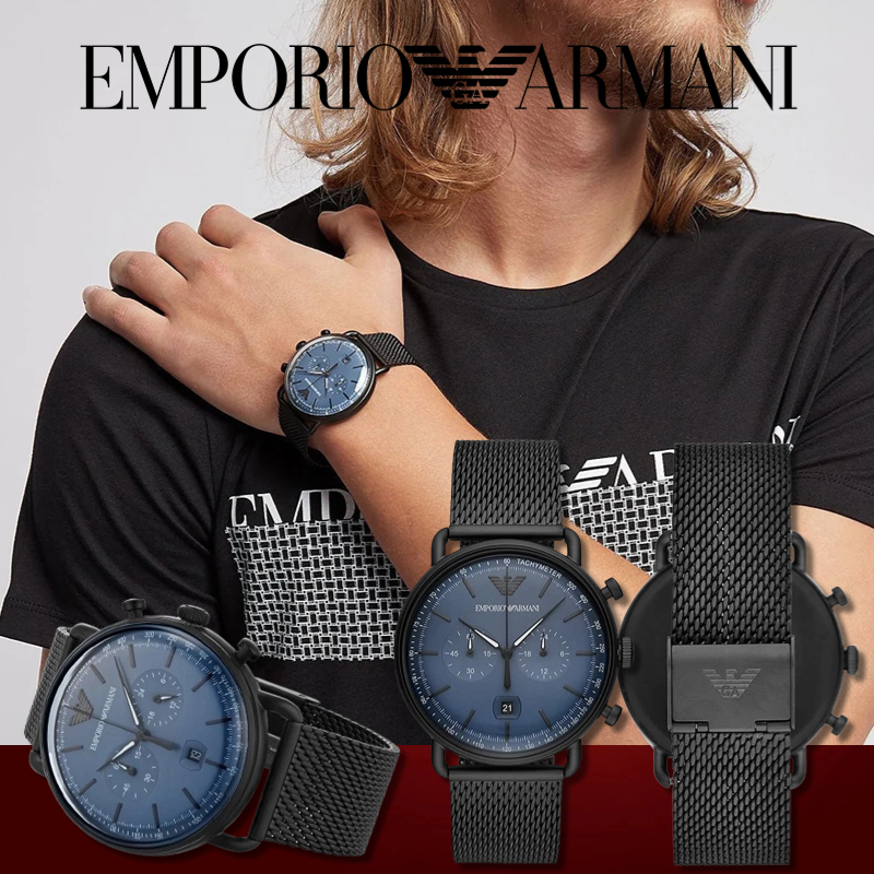 Jual COD【100% Original】Emporio Armani Kasual terbatas Tali fashion seri watch Tangan Baja Bisnis Pria Ganda Shopee Jam tangan Jam | Indonesia Multifungsi AR11201 - Kuarsa Bermata edisi