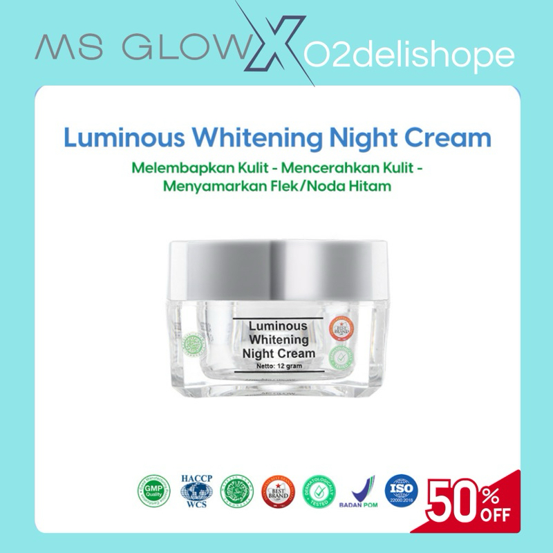 MS Glow White Cell DNA Night Cream 12 Gr Krim Malam Dengan, 50% OFF