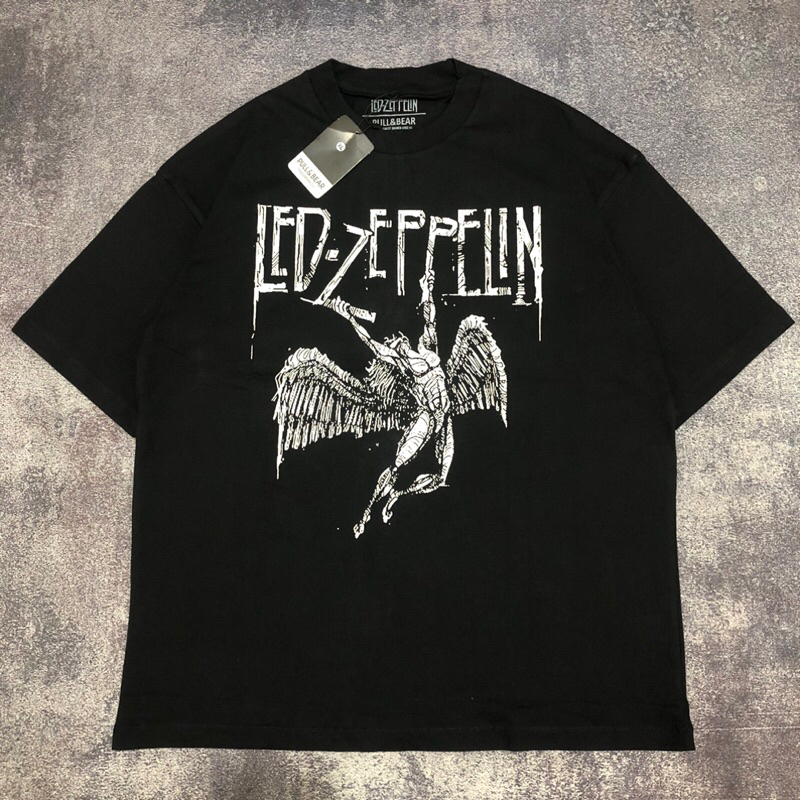 Jual Baju Kaos Pull Bear Oversize Led Zeppelin T Shirt Band