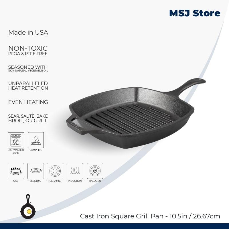 Lodge l8sgp3 square hotsell cast iron grill pan