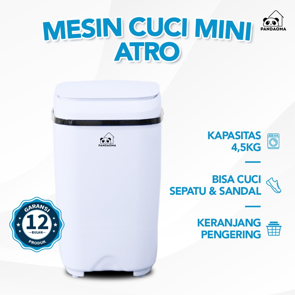 Pandaoma Mesin Cuci Mini Atro Mesin Cuci Sepatu Mesin Cuci Portable Kapasitas 4,5kg