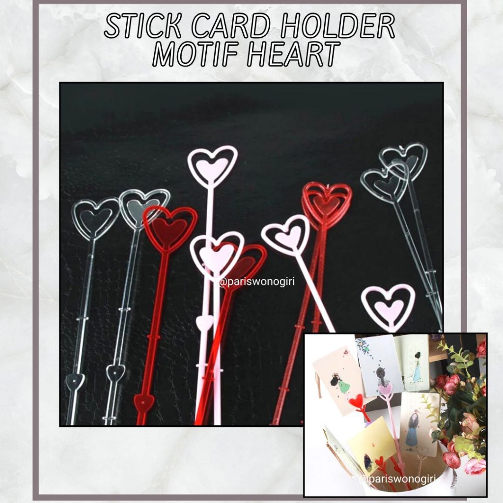 Jual PLASTIC STICK CARD / PLASTIK KLIP KARTU UCAPAN / RANGKAIAN