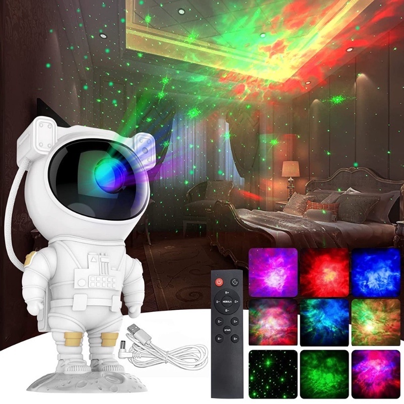 Galaxy Star Projector proyektor astronot Night Light Astronaut Starry Sky Lamp Home Room