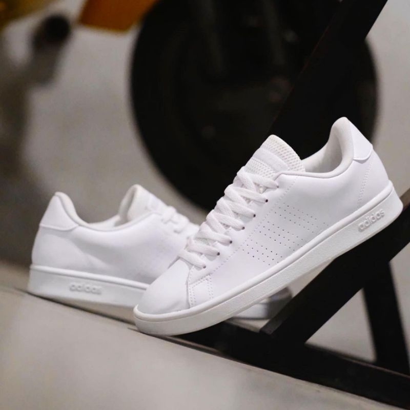 Adidas advantage cheap full white