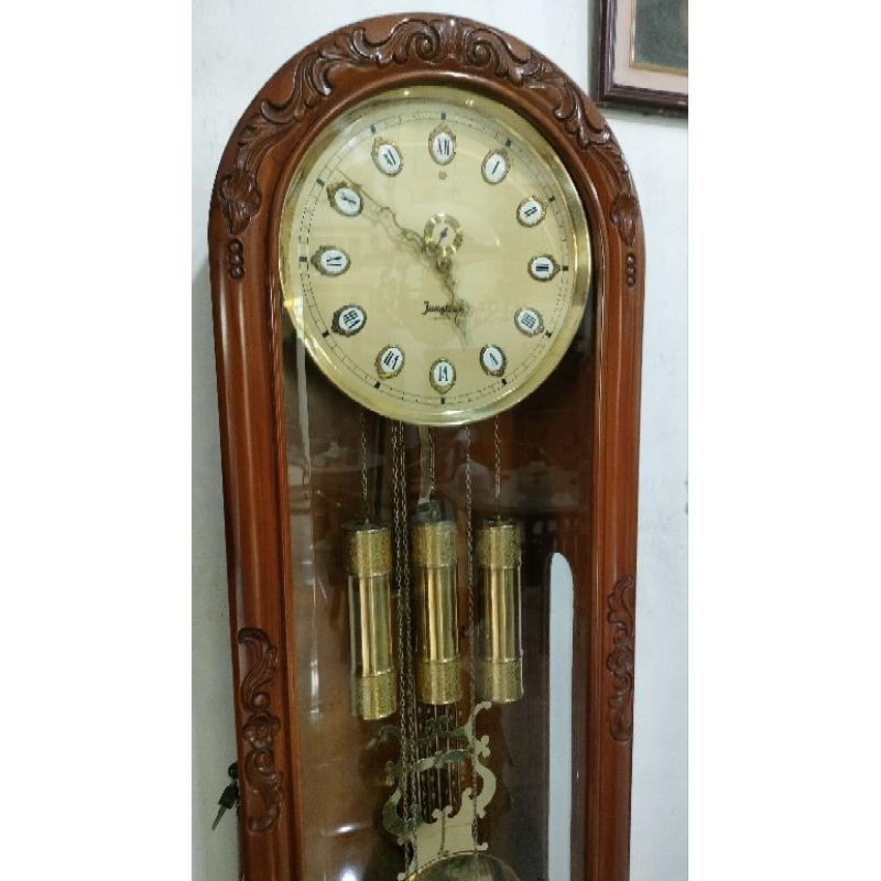 Jual jam lemari junghans grandfather clock tua kuno unik antik not