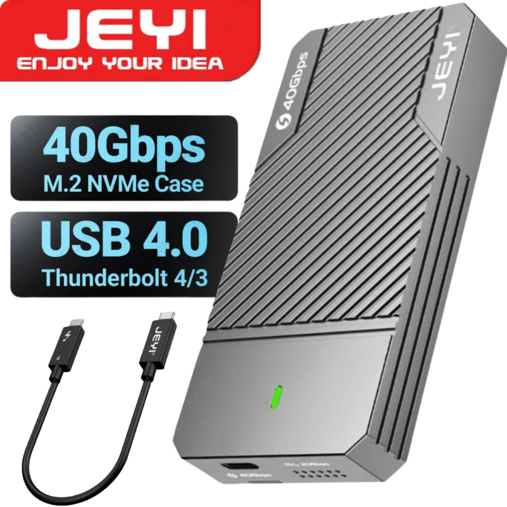 JEYI 40Gbps USB 4.0 M.2 NVMe SSD Enclosure Compatible with Thunderbolt 4/3