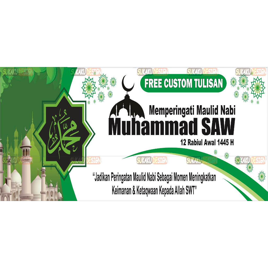 10 Desain Banner Spanduk Maulid Nabi Muhammad Saw 1445h