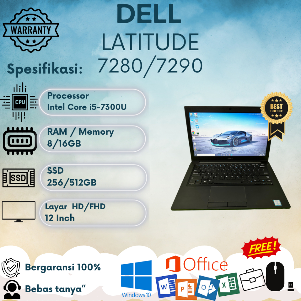 Jual Laptop DELL Latitude 7280 Intel i5-6Gen / i5-7Gen / i7-7Gen / i7-6Gen  HD Win 10 Bergaransi | Shopee Indonesia