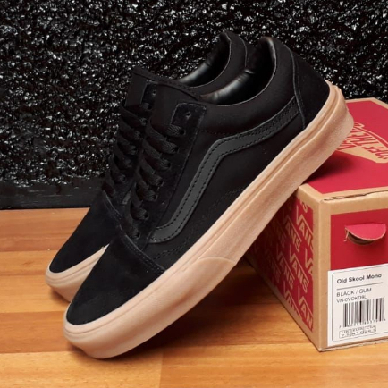 Sepatu vans old on sale skool black gum