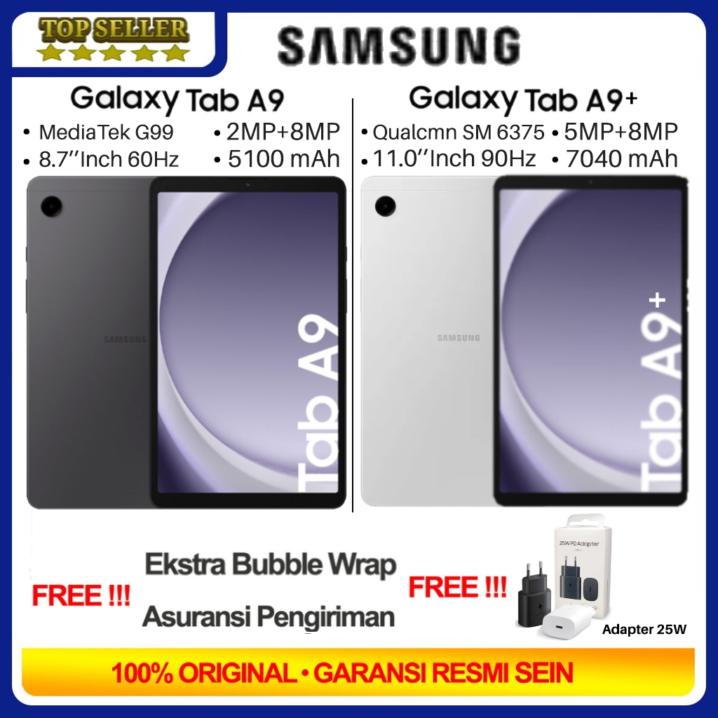 Jual Samsung Galaxy Tab A9+ Tab A9 4/64GB 8/128GB Wifi LTE Garansi Resmi  SEIN